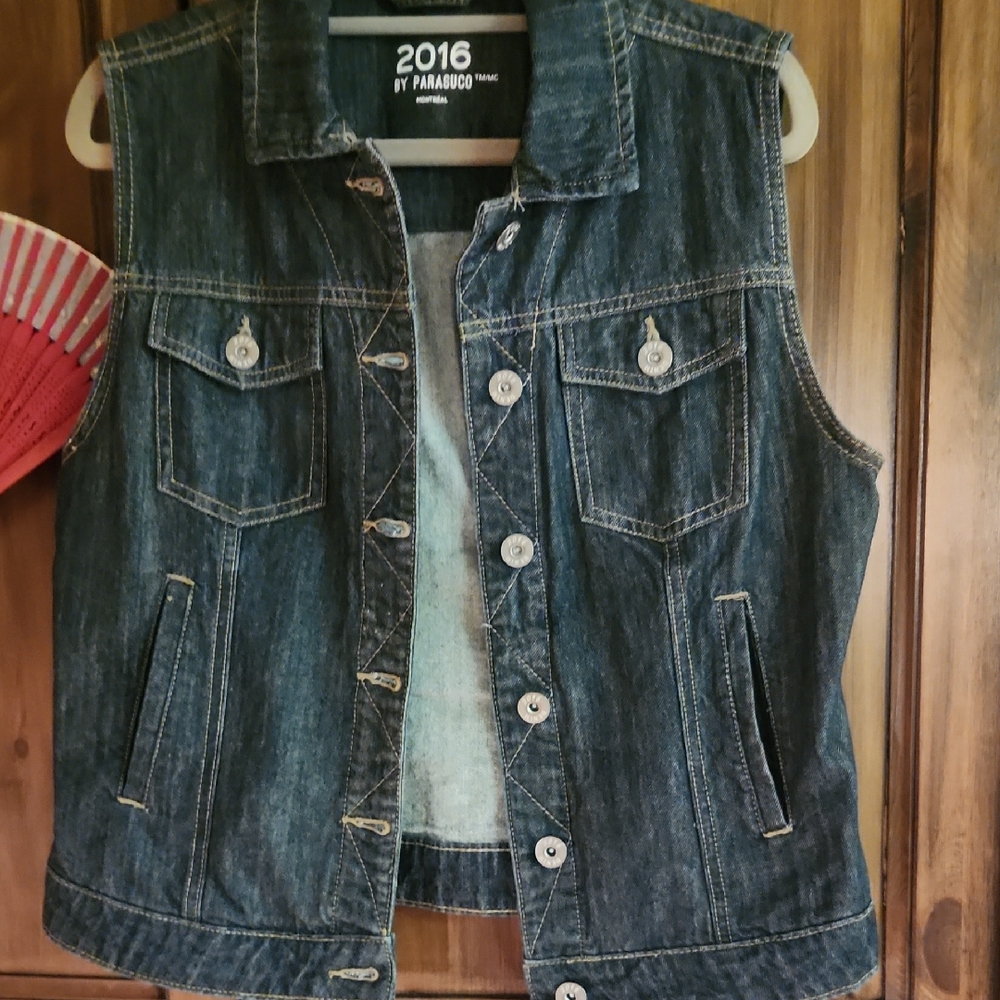 Denim Vest with Button Closure